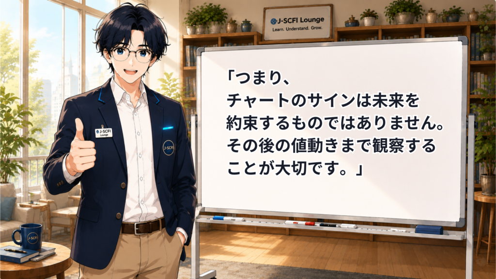J-SCFI先輩が今日のポイントをまとめているイラスト
