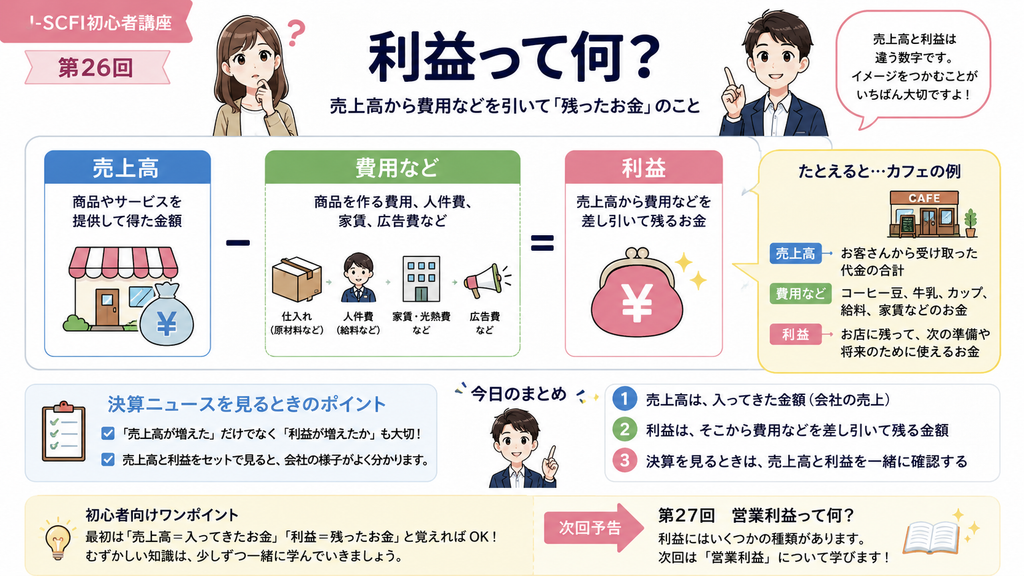 利益って何？の基本を図解した初心者向けイラスト