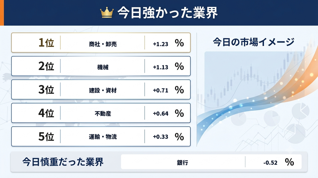 セクター画像
今日強かった業界まとめ