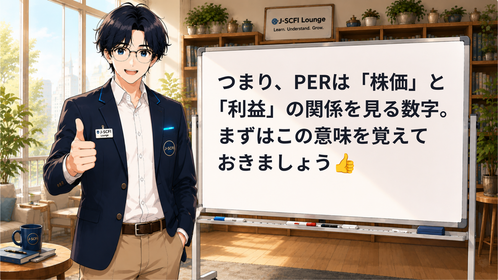 J-SCFI先輩が今日のポイントをまとめているイラスト