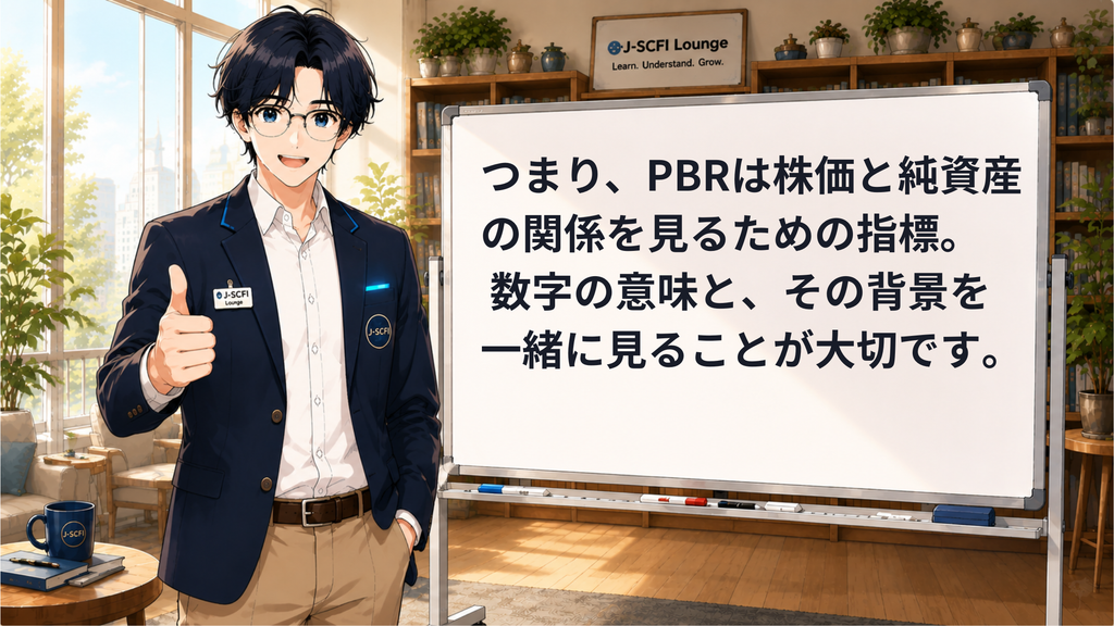 J-SCFI先輩が今日のポイントをまとめているイラスト