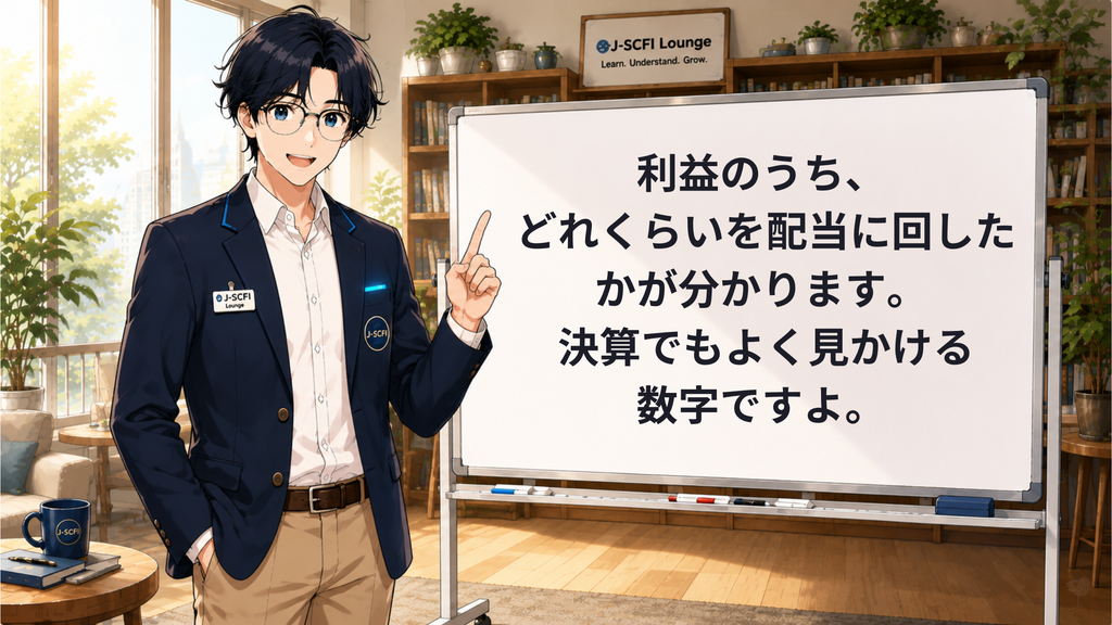 J-SCFI先輩がニュース・株価・投資とのつながりを説明しているイラスト