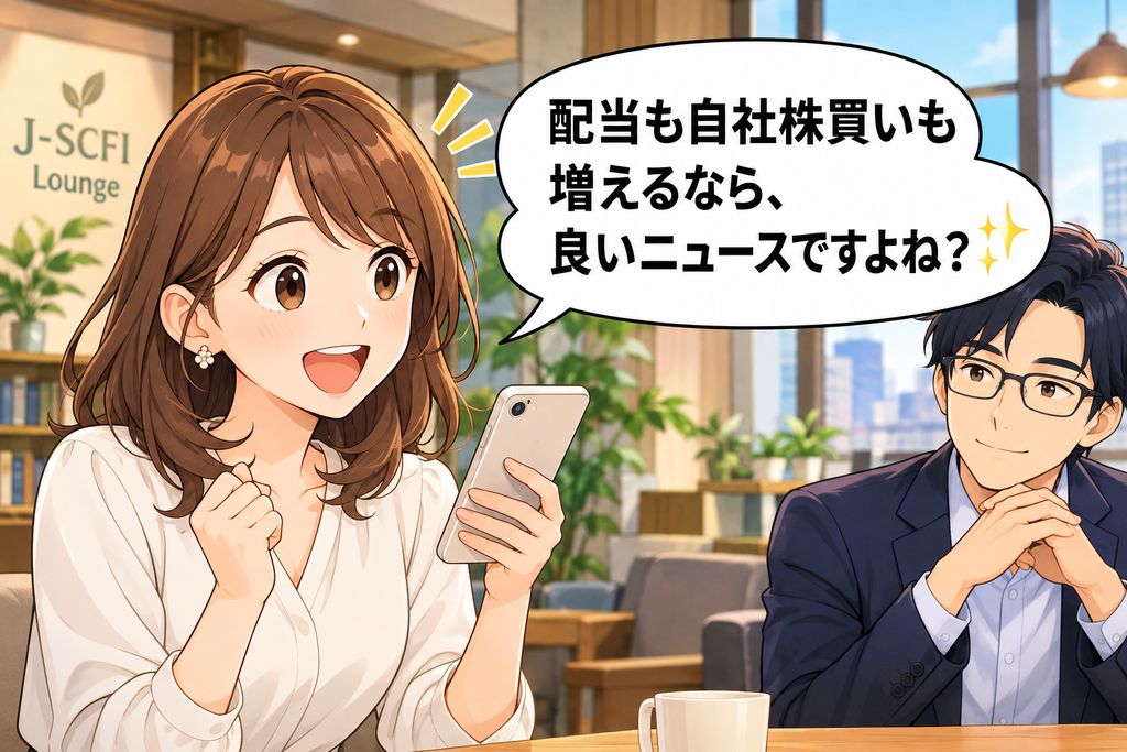 配当と自社株買いが増えることを良いニュースだと考える初心者女性