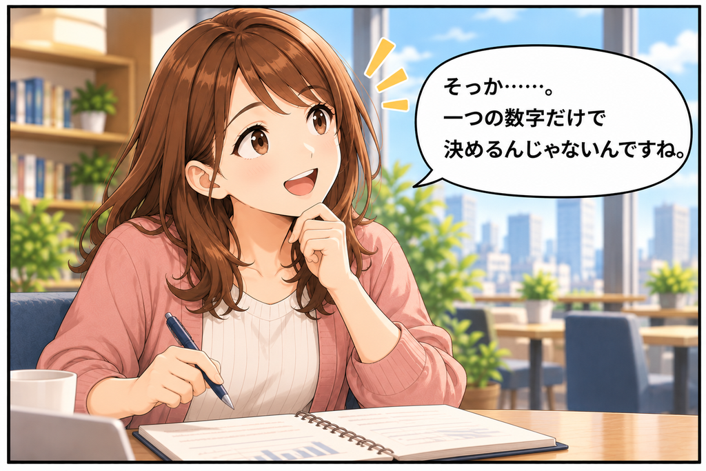 一つの数字だけで良い会社を決めないことに気づくあかりさん