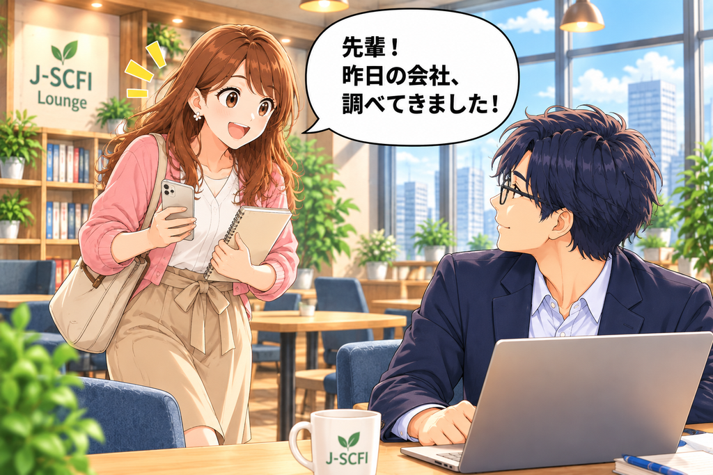 気になる会社について自分で調べてきたあかりさん